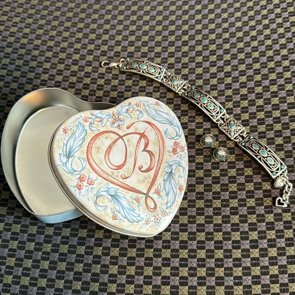 Brighton Bracelet & Earrings Set with Heart Tin